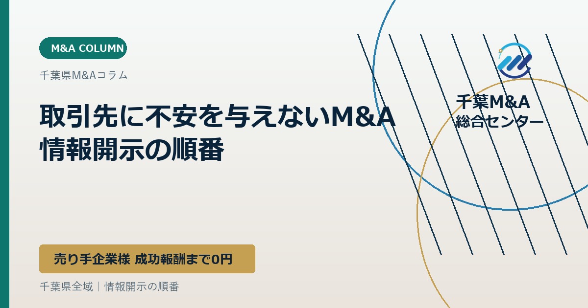 取引先に不安を与えないM&A情報開示の順番