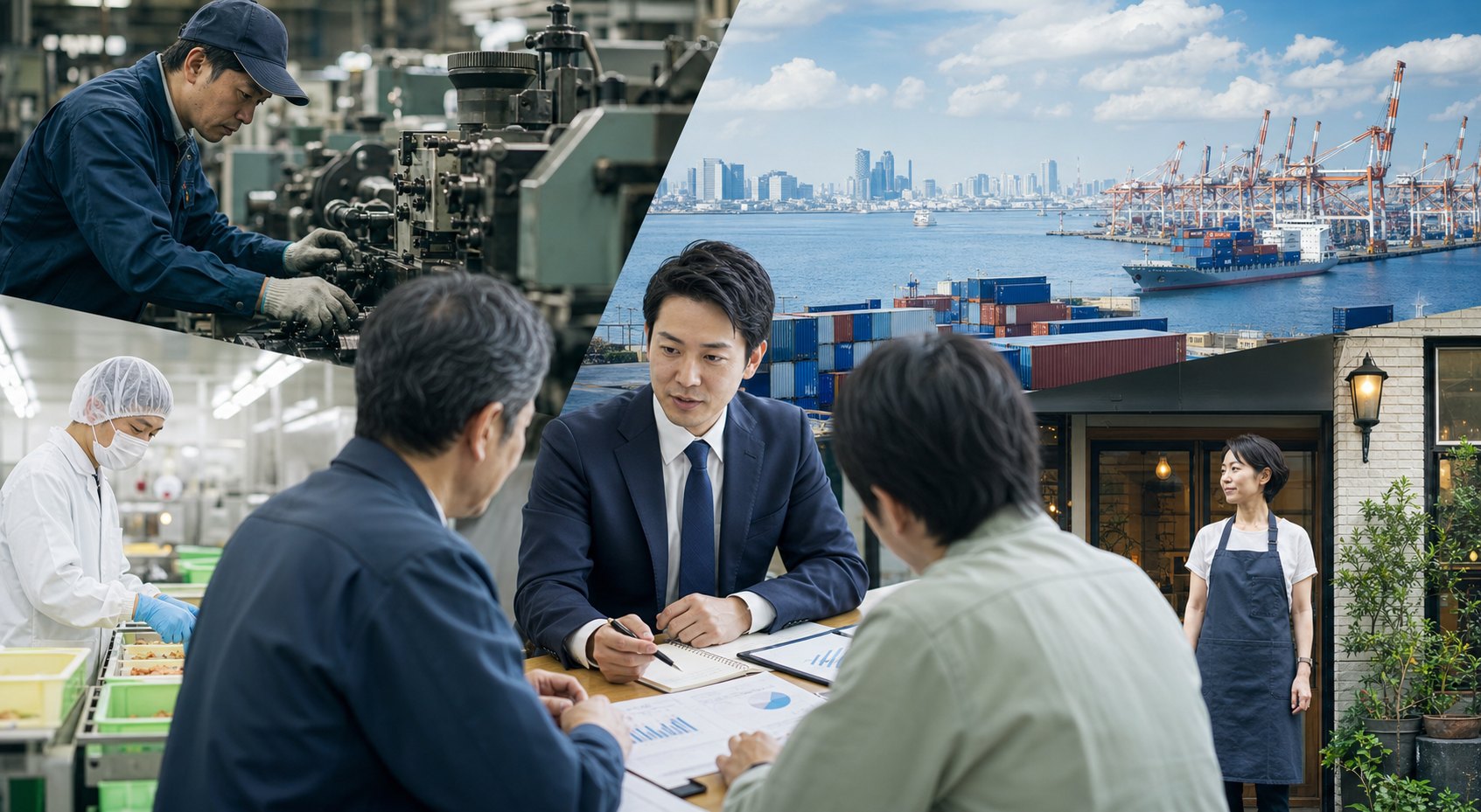 千葉県内の製造、物流、食品、地域サービスのM&A支援イメージ