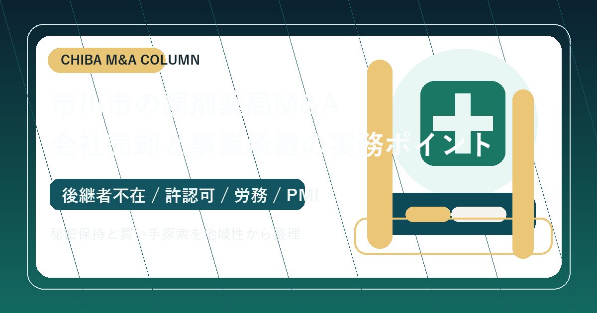 市川市の調剤薬局M&Aと事業承継を表現したアイキャッチ画像