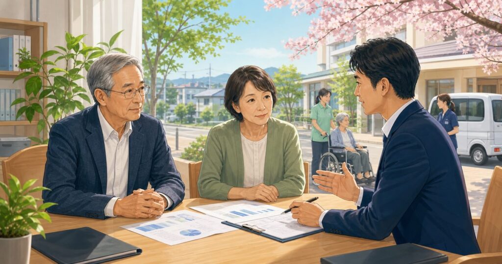 佐倉市の介護・福祉事業M&Aと事業承継を相談する経営者と専門家
