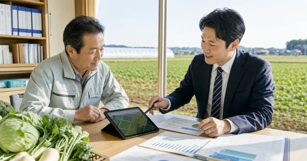 千葉 農業法人 M&Aの事業承継を相談する農業経営者とアドバイザー