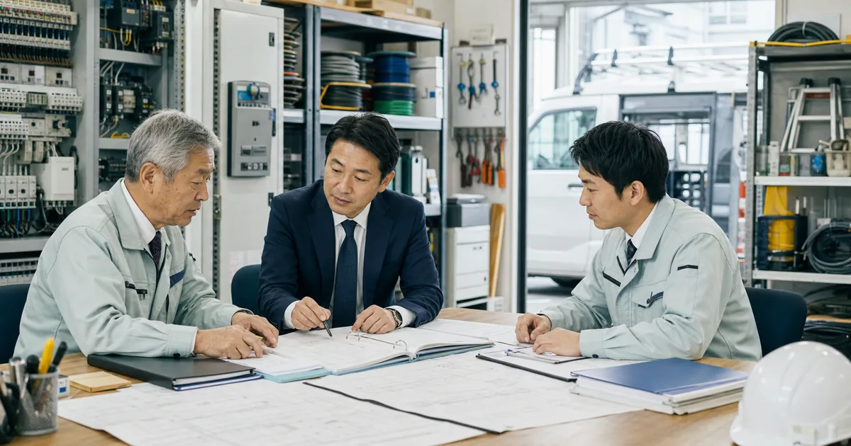 千葉 電気工事会社 M&Aの事業承継を相談する経営者とアドバイザー