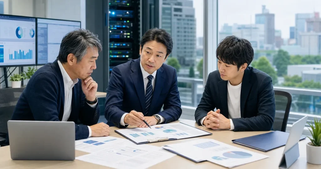 千葉 IT企業 M&Aの事業承継を相談する経営者とアドバイザー