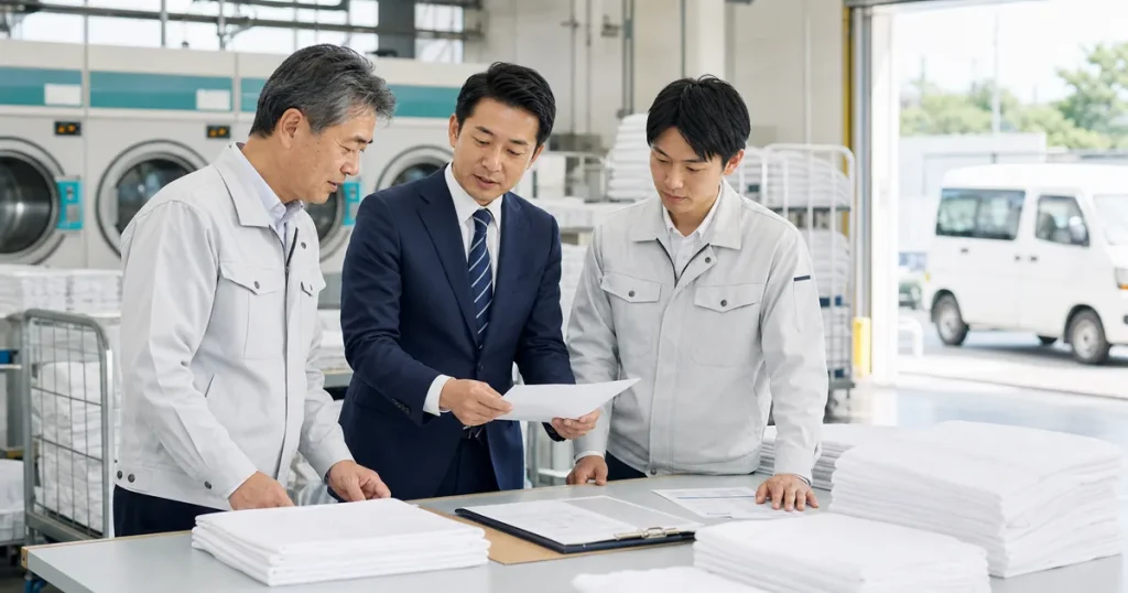 千葉 リネンサプライ M&Aの事業承継を相談する経営者とアドバイザー