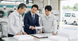 千葉 リネンサプライ M&Aの事業承継を相談する経営者とアドバイザー