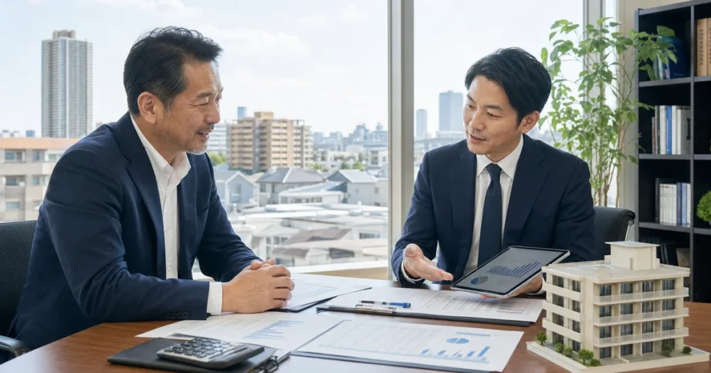 千葉 不動産管理会社 M&Aの事業承継を相談する経営者とアドバイザー